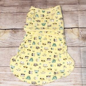 Swaddle Me Yellow Owl Sleep Sack With Zip Bottom Size S